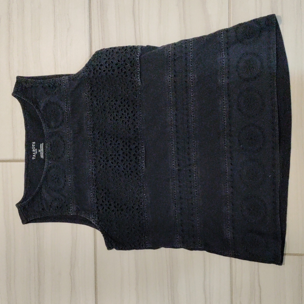 Talbots Eyelet Navy Sleeveless Top